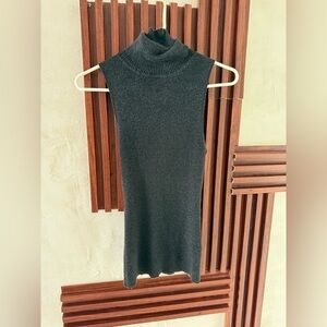 Derek Heart Charcoal Sleeveless Turtleneck Sweater